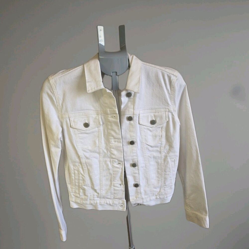 Gap Jeans Jacket Womens XS White 1969 Limited Edition Stretch Denim Trucker
